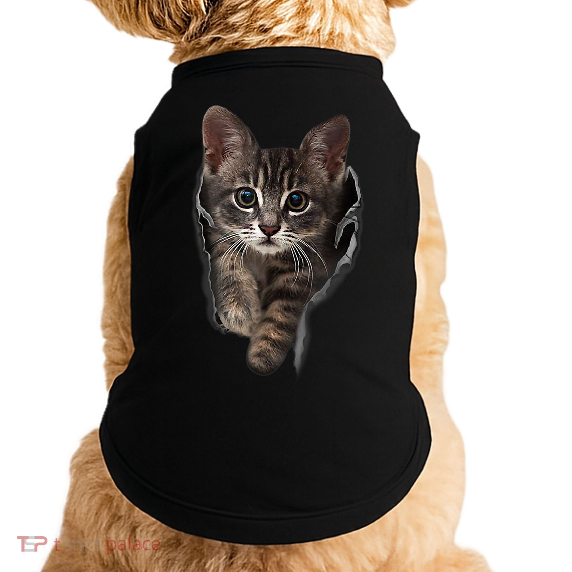 Brown Kitten Staring Cute TShirt Cats Gift Doggie Tank