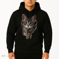 Brown Kitten Staring Cute TShirt Cats Gift Hoodie thumb 2