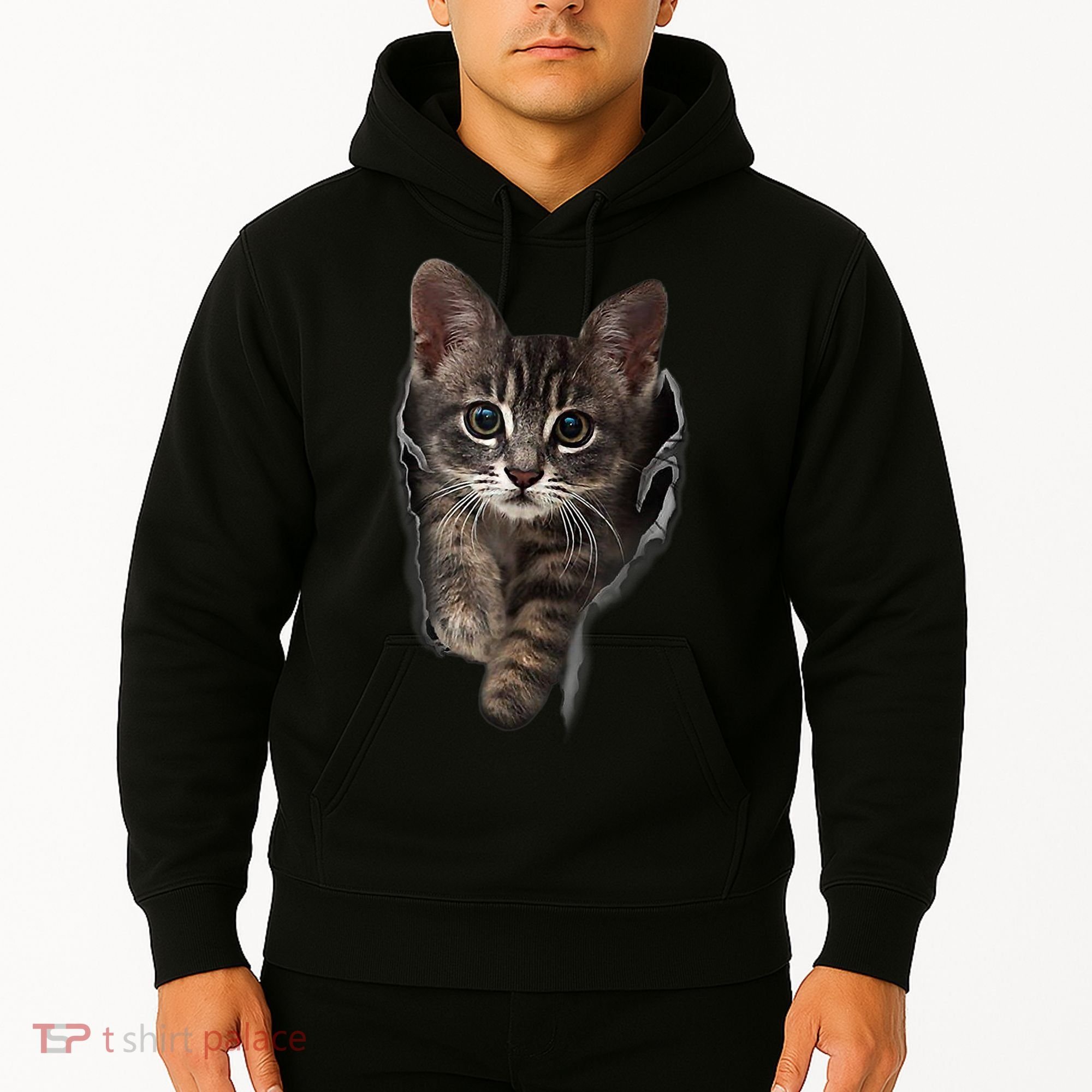 Brown Kitten Staring Cute TShirt Cats Gift Hoodie