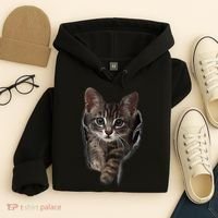 Brown Kitten Staring Cute TShirt Cats Gift Hoodie thumb 4