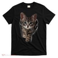 Brown Kitten Staring Cute TShirt Cats Gift T-Shirt thumb 0