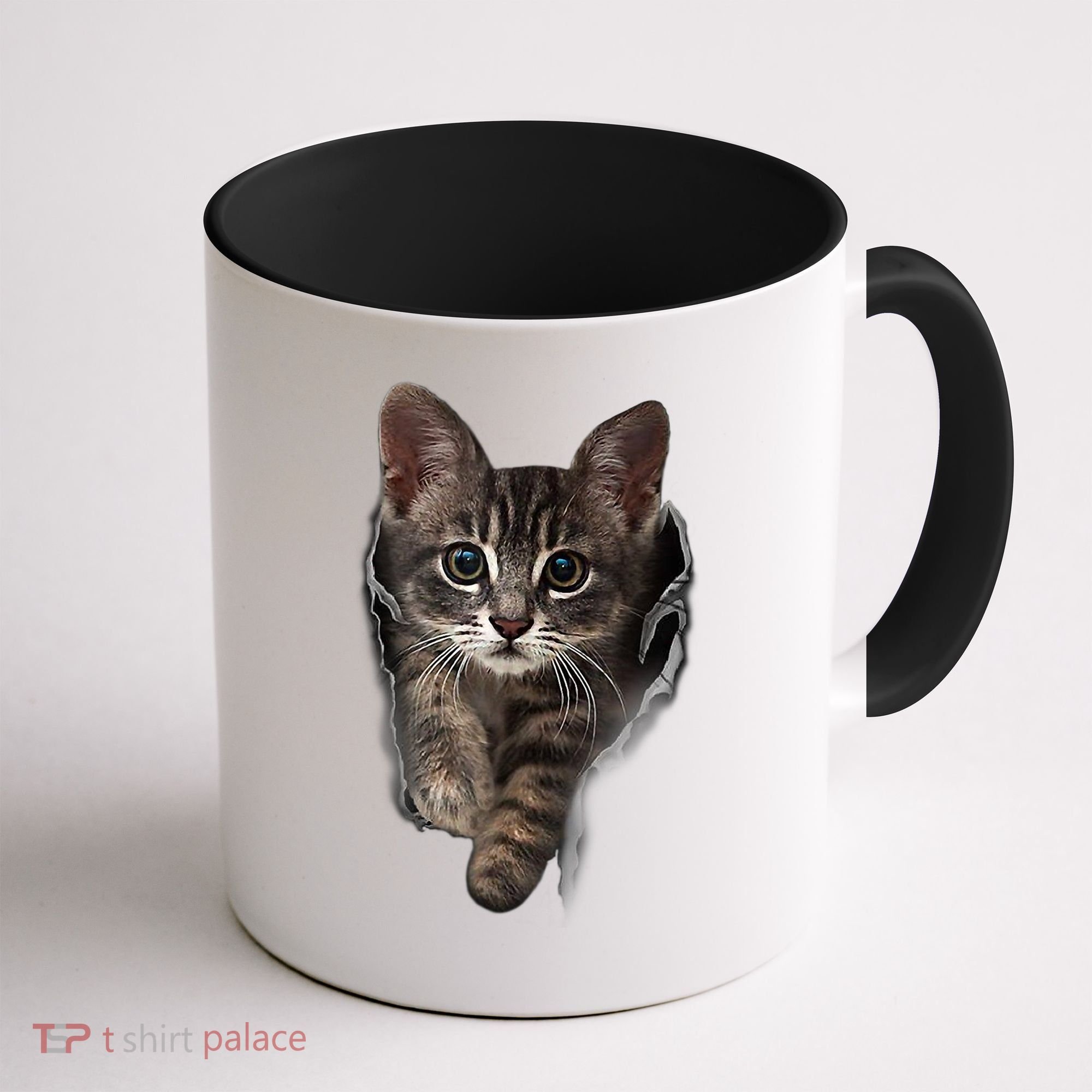 Brown Kitten Staring Cute TShirt Cats Gift Coffee Mug