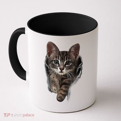 Brown Kitten Staring Cute TShirt Cats Gift Coffee Mug