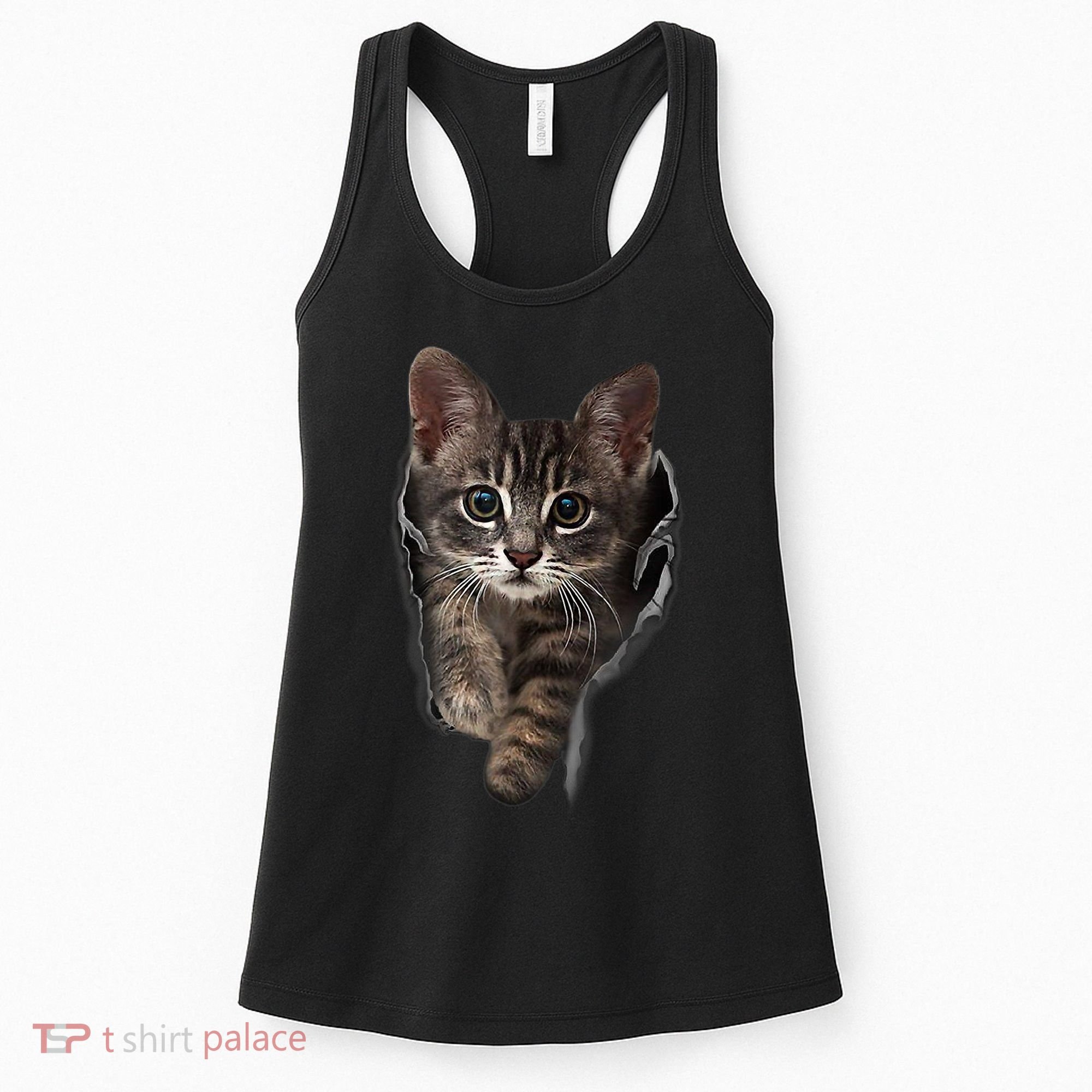 Brown Kitten Staring Cute TShirt Cats Gift Women's Tank Top