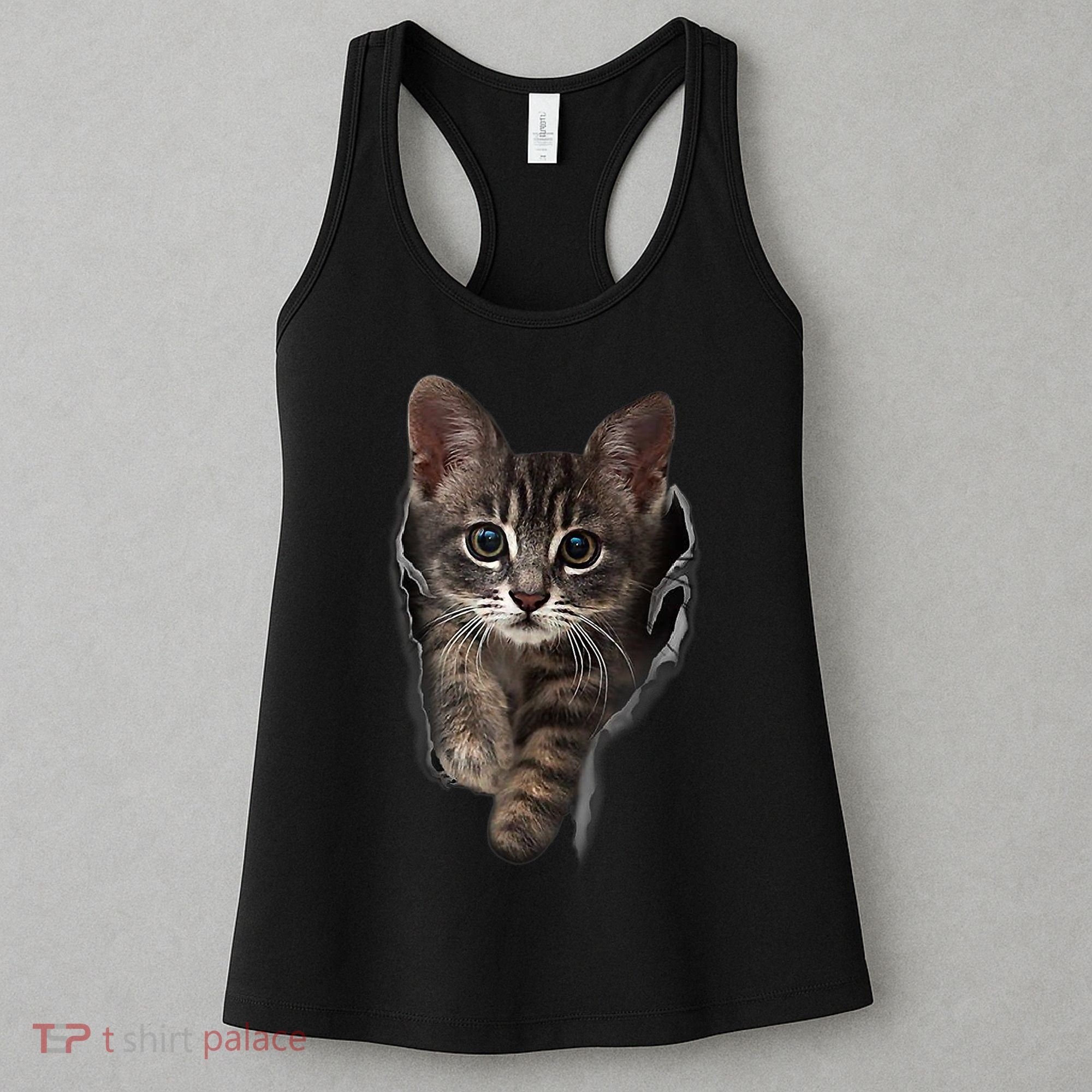 Brown Kitten Staring Cute TShirt Cats Gift Women's Tank Top