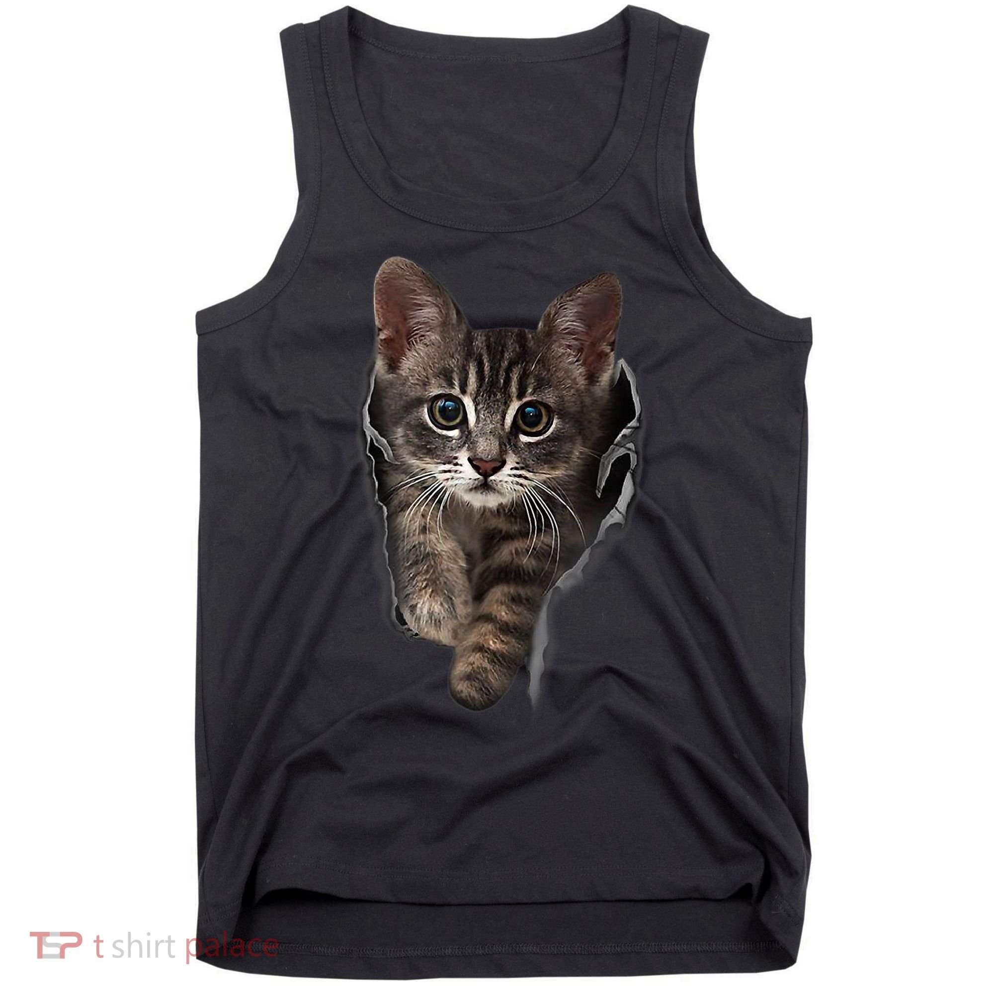 Brown Kitten Staring Cute TShirt Cats Gift Tank Top
