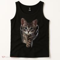 Brown Kitten Staring Cute TShirt Cats Gift Tank Top thumb 2