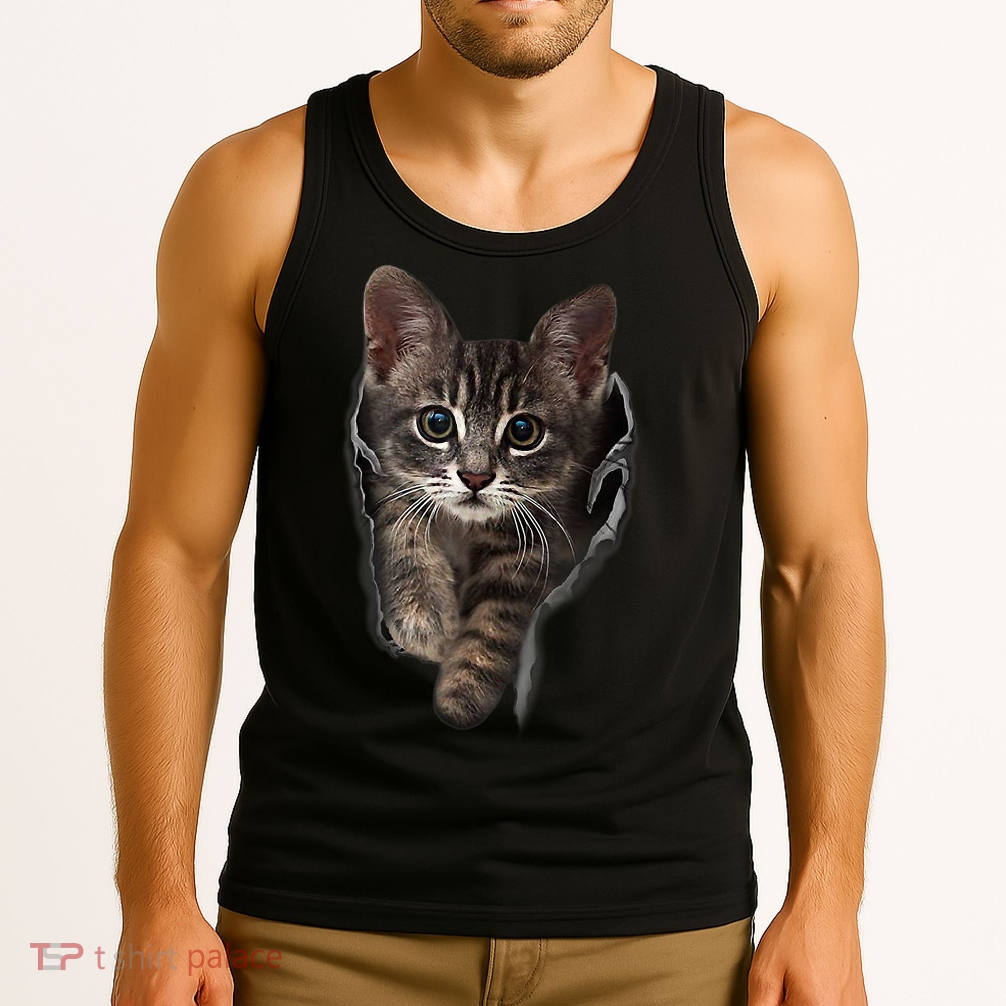 Brown Kitten Staring Cute TShirt Cats Gift Tank Top