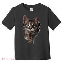 Brown Kitten Staring Cute TShirt Cats Gift Toddler T-Shirt thumb 0