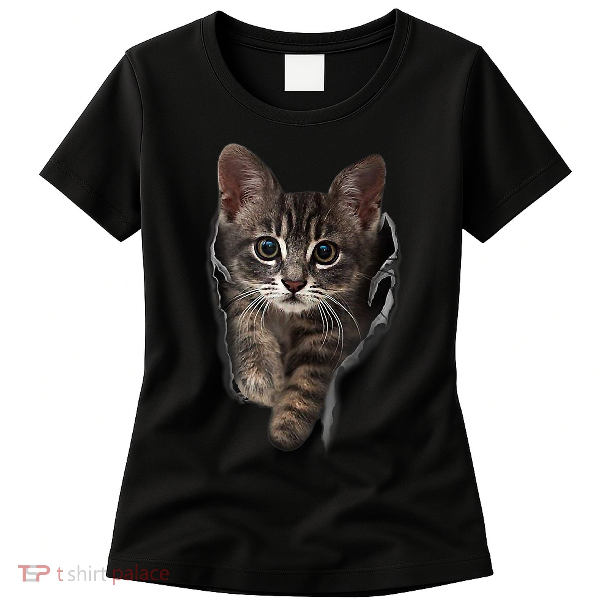 Brown Kitten Staring Cute TShirt Cats Gift Women's T-Shirt