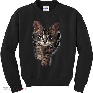 Brown Kitten Staring Cute TShirt Cats Gift Kids Sweatshirt