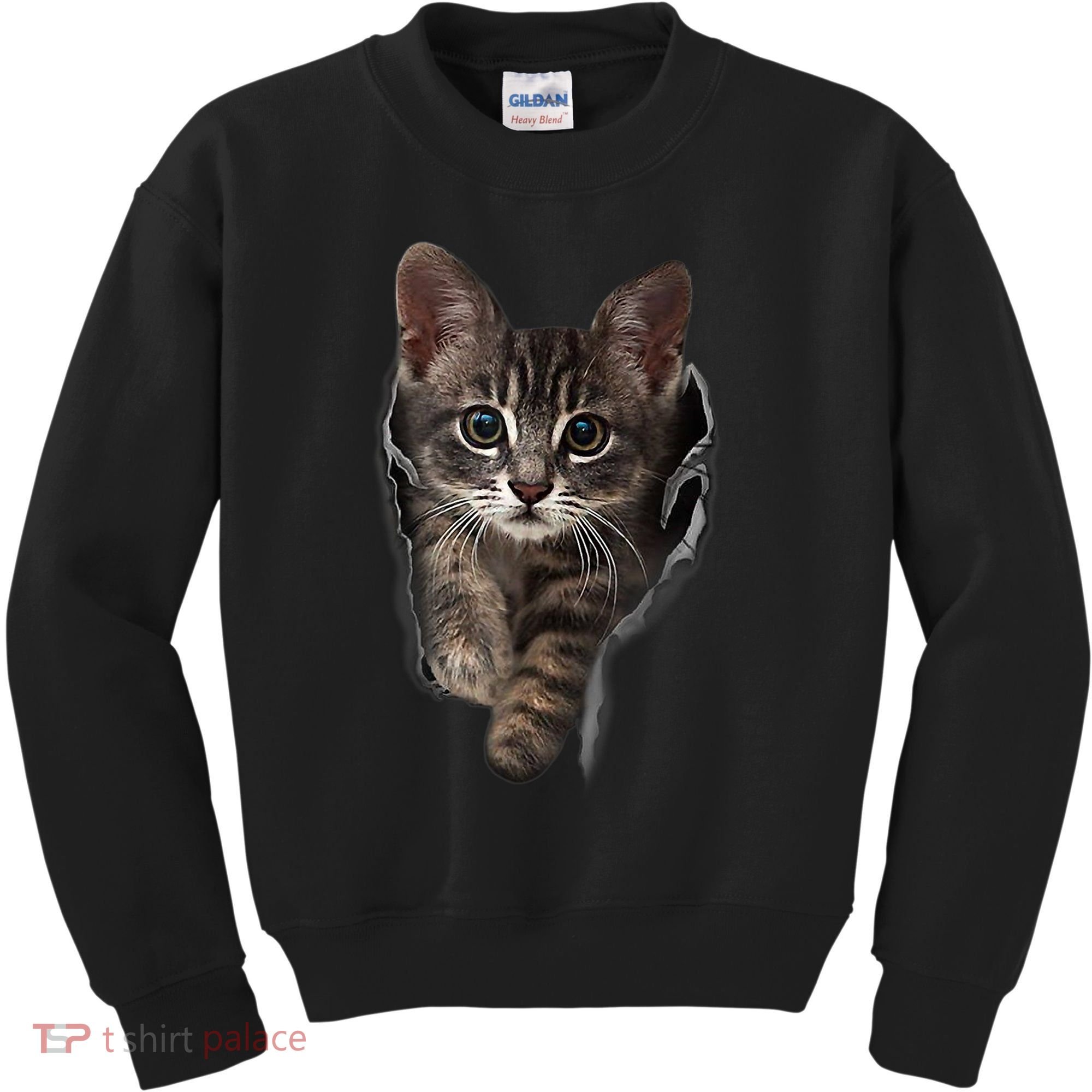 Brown Kitten Staring Cute TShirt Cats Gift Kids Sweatshirt