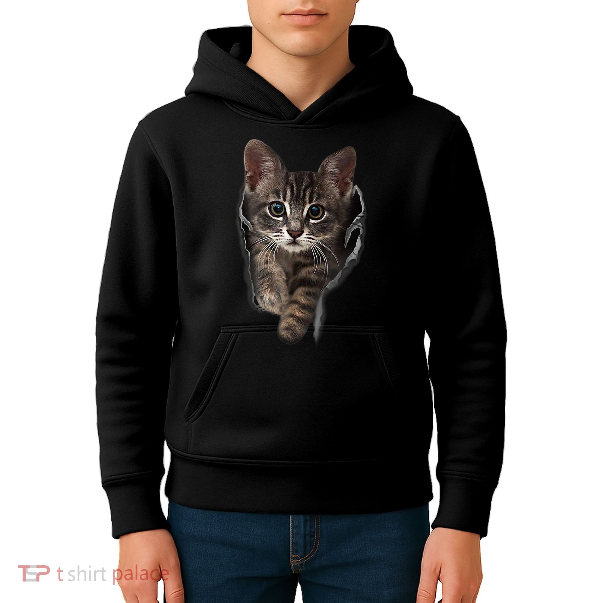 Brown Kitten Staring Cute TShirt Cats Gift Kids Hoodie