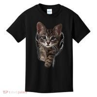 Brown Kitten Staring Cute TShirt Cats Gift Kids T-Shirt thumb 0