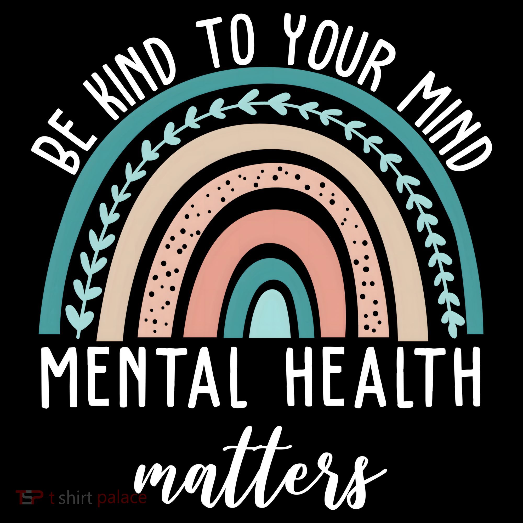 Be Kind To Your Mind Mental Health Matters Rainbow Stripe Pom Pom Beanie
