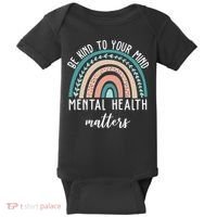 Be Kind To Your Mind Mental Health Matters Rainbow Baby Bodysuit thumb 0