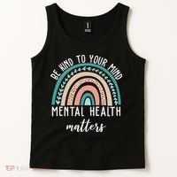 Be Kind To Your Mind Mental Health Matters Rainbow Tank Top thumb 2