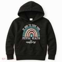 Be Kind To Your Mind Mental Health Matters Rainbow Kids Hoodie thumb 0