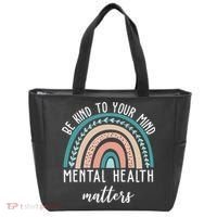 Be Kind To Your Mind Mental Health Matters Rainbow Tote Bag thumb 0