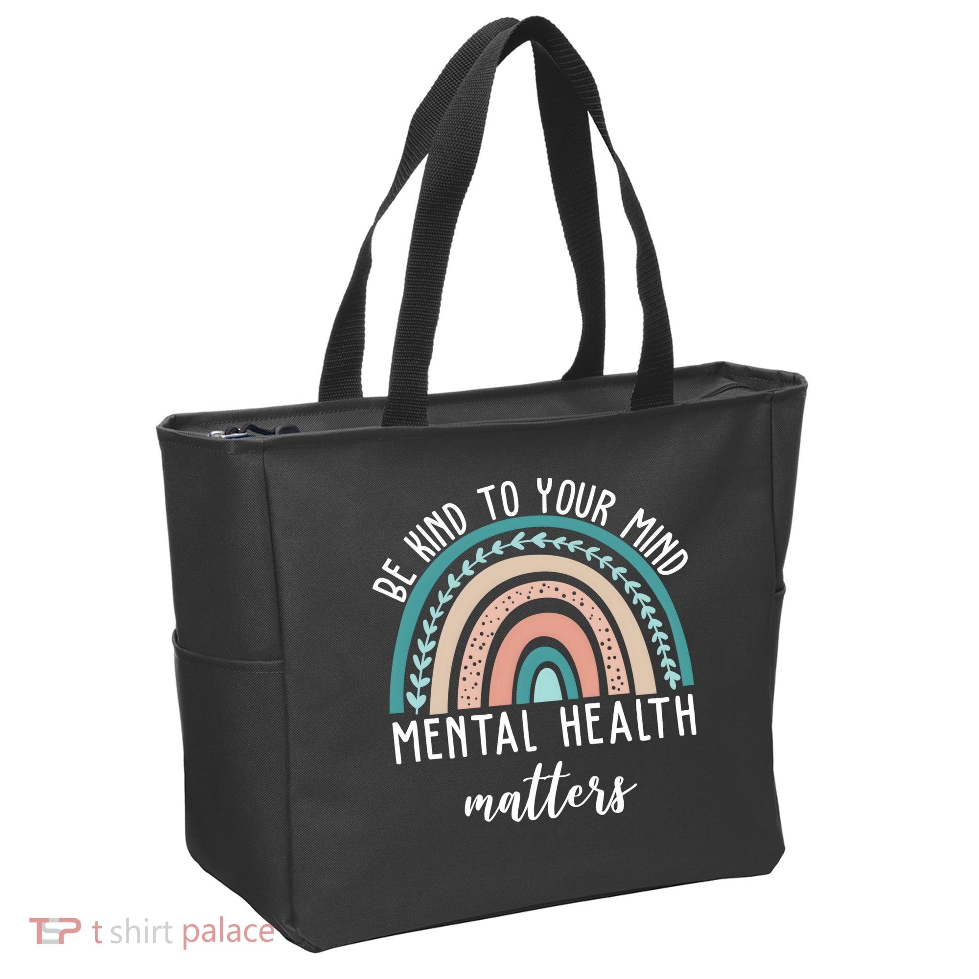 Be Kind To Your Mind Mental Health Matters Rainbow Tote Bag