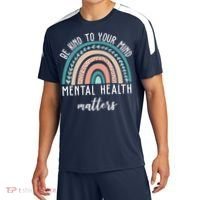 Be Kind To Your Mind Mental Health Matters Rainbow Sport-Tek Competitor United Soccer Jersey thumb 0