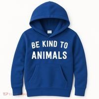 Be Kind To Animals Gift Cute Animal Lover Gift Kids Hoodie thumb 0