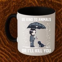 Be Kind To Animals Or I Will Kill You Coffee Mug thumb 2