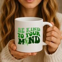 Be Kind To Your Mind Mental Health Awareness Ribbon Coffee Mug thumb 3