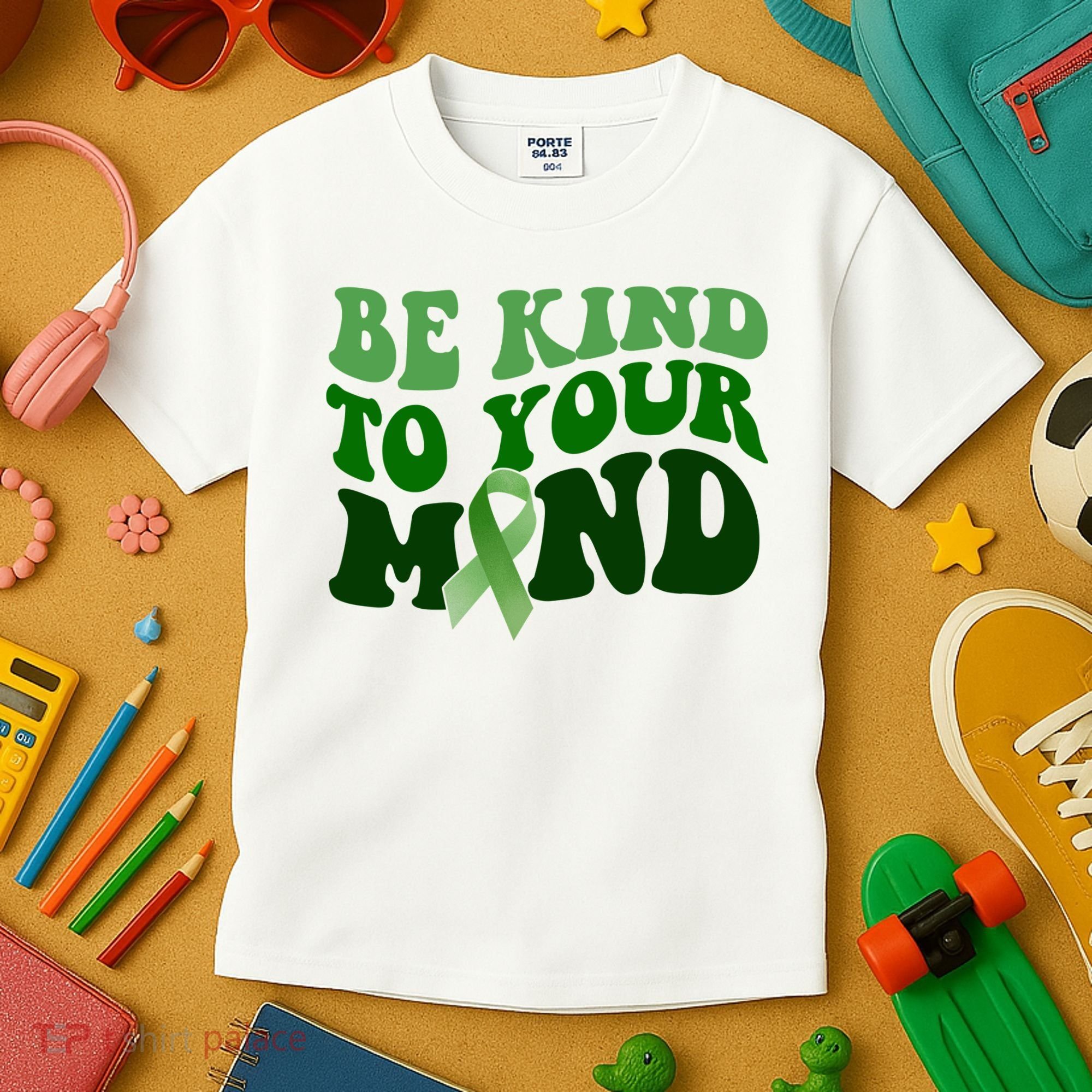 Be Kind To Your Mind Mental Health Awareness Ribbon Kids T-Shirt