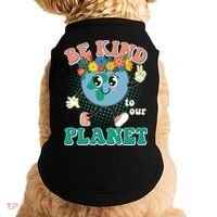 Be Kind To Our Planet Cute Retro Hippie Earth Doggie Tank thumb 0