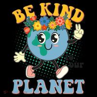 Be Kind To Our Planet Cute Retro Hippie Earth Coffee Mug thumb 5