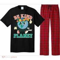 Be Kind To Our Planet Cute Retro Hippie Earth Pajama Set thumb 0