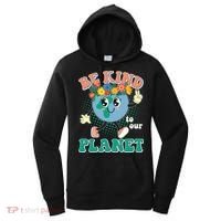 Be Kind To Our Planet Cute Retro Hippie Earth Women's Hoodie thumb 0