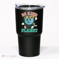 Be Kind To Our Planet Cute Retro Hippie Earth Tumbler thumb 0