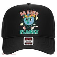 Be Kind To Our Planet Cute Retro Hippie Earth Hat thumb 0