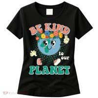 Be Kind To Our Planet Cute Retro Hippie Earth Women's T-Shirt thumb 0
