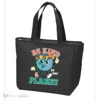 Be Kind To Our Planet Cute Retro Hippie Earth Tote Bag thumb 3