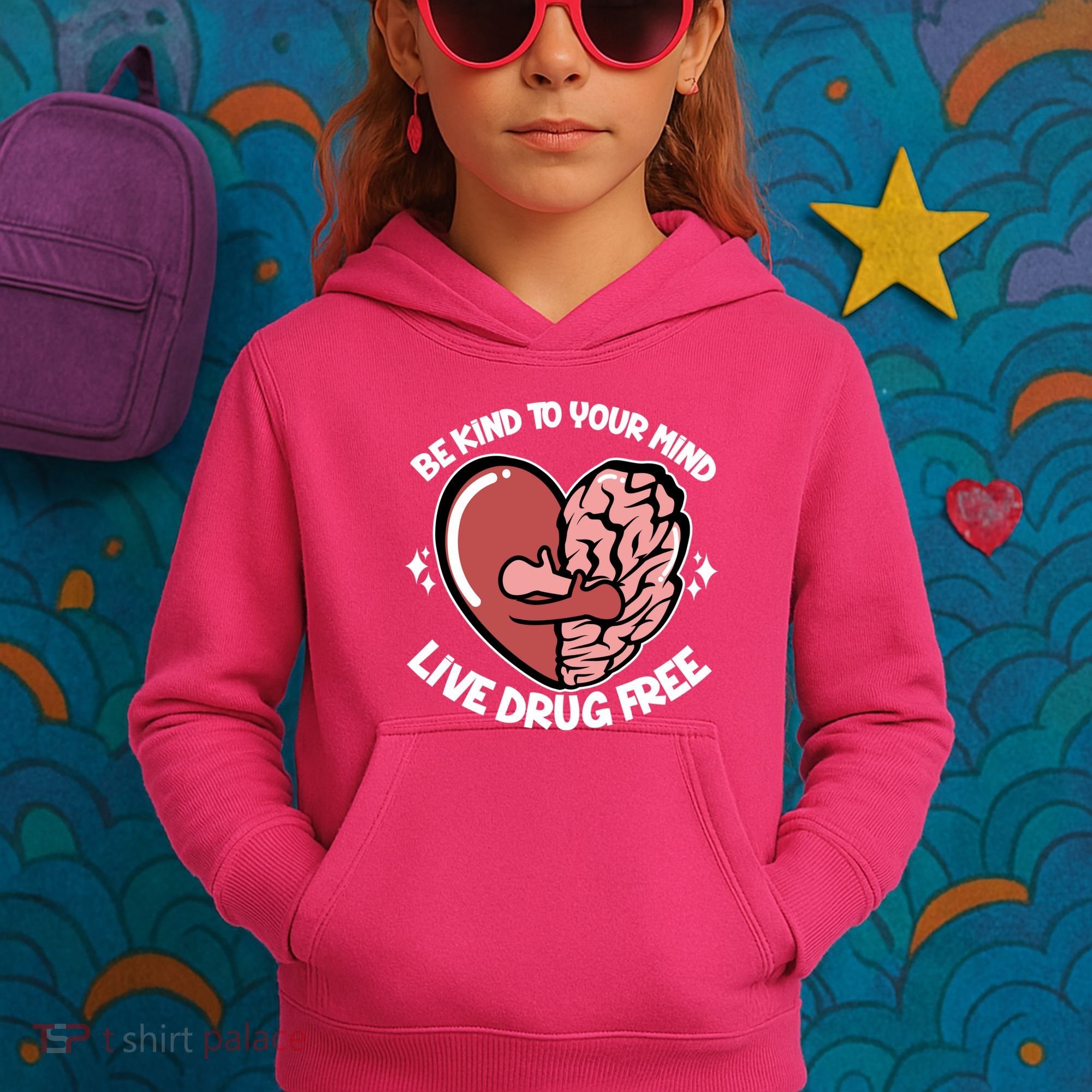 Be Kind To Your Mind Live Drug Free Kids Hoodie