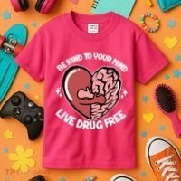 Be Kind To Your Mind Live Drug Free Kids T-Shirt thumb 3