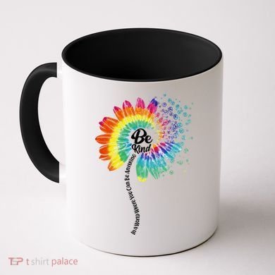 Be Kind Tie Dye Peace Flower Coffee Mug