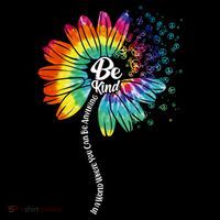Be Kind Tie Dye Peace Flower Ornament thumb 1