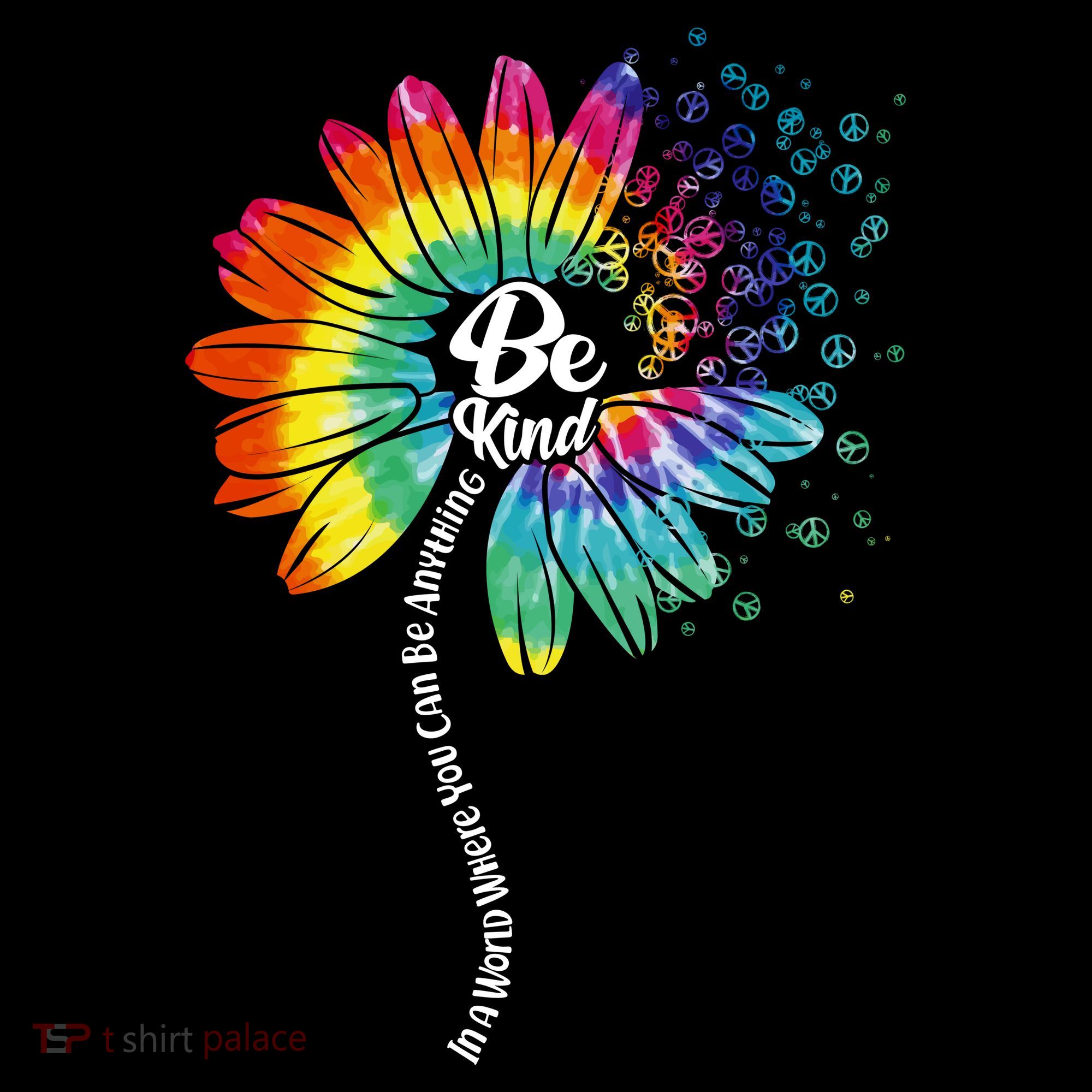 Be Kind Tie Dye Peace Flower Ornament