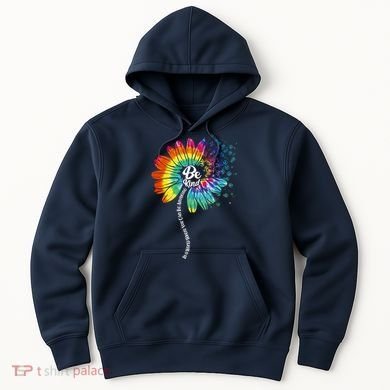 Be Kind Tie Dye Peace Flower Hoodie