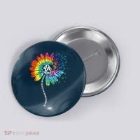 Be Kind Tie Dye Peace Flower Button thumb 0