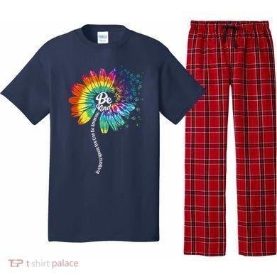 Be Kind Tie Dye Peace Flower Pajama Set