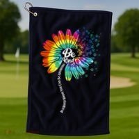 Be Kind Tie Dye Peace Flower Golf Towel thumb 1