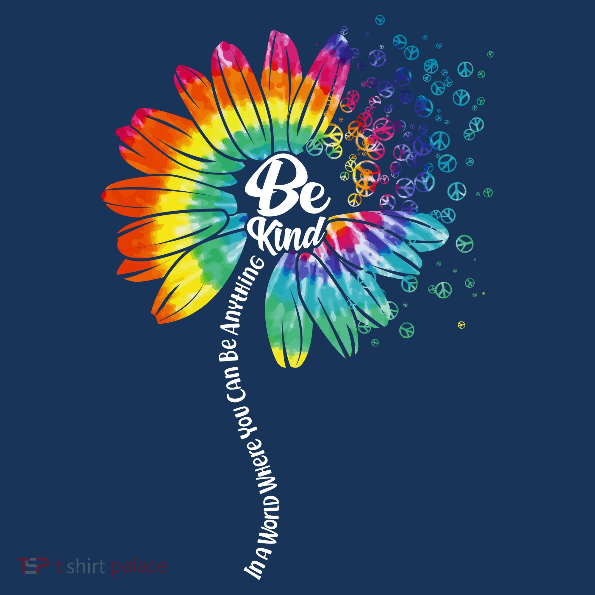 Be Kind Tie Dye Peace Flower Visor