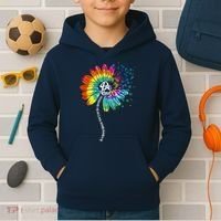 Be Kind Tie Dye Peace Flower Kids Hoodie thumb 2