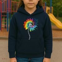 Be Kind Tie Dye Peace Flower Kids Hoodie thumb 3