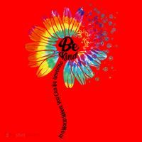 Be Kind Tie Dye Peace Flower Santa Hat thumb 1